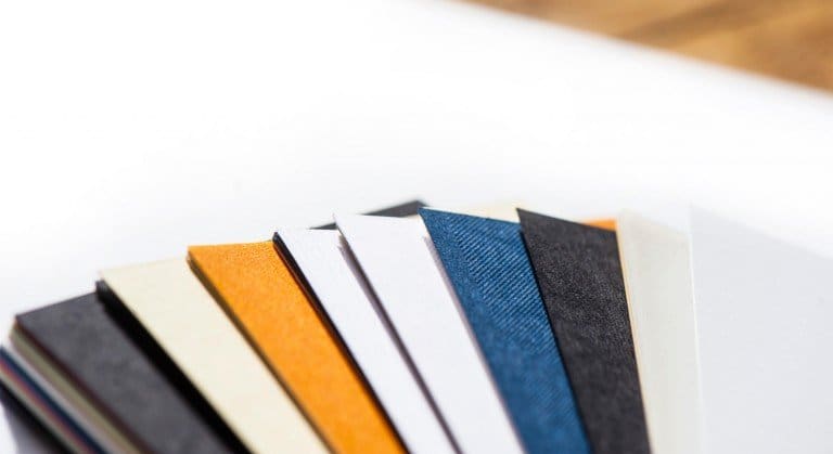 graphic design showing paper samples
