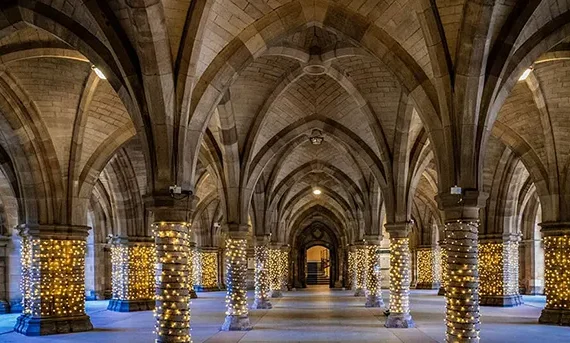 Building showing concrete content pillars