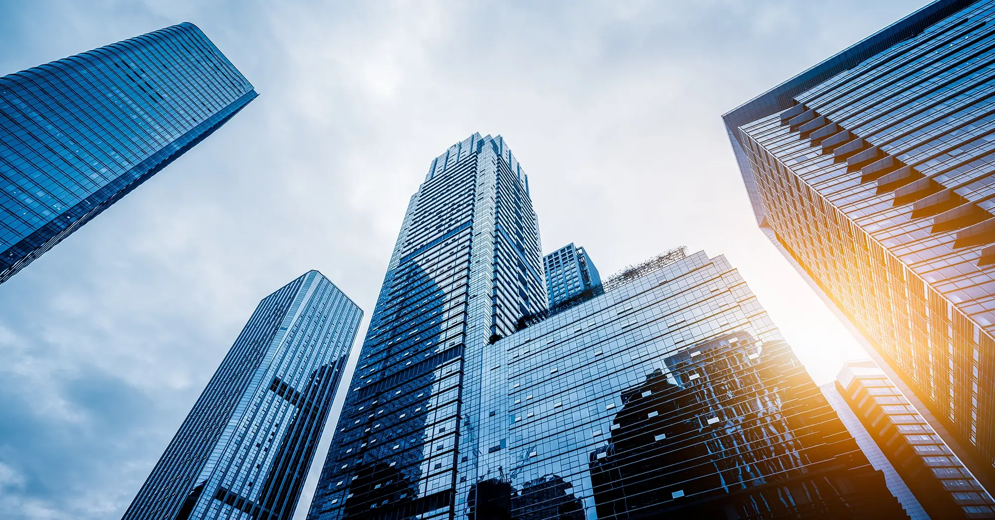 upward view of corporate buildings